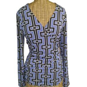 Michael Kors Blue Print Blouse